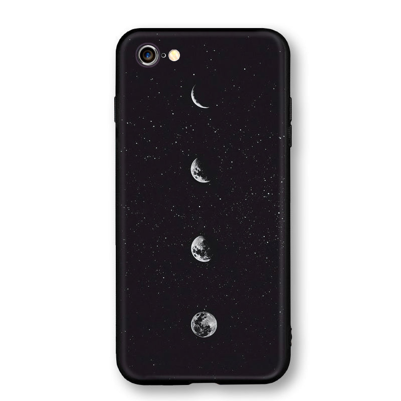 HKM-418131 Frosted Painted Soft Shell Phone Case - A Space Surfing, Climbing the Moon, Eclipse, Full Moon Designs