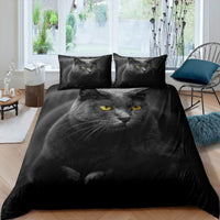 HKM-418195 Pet Cat Pattern Three-Piece Bedding Set - Quilt Cover Available in Multiple Sizes