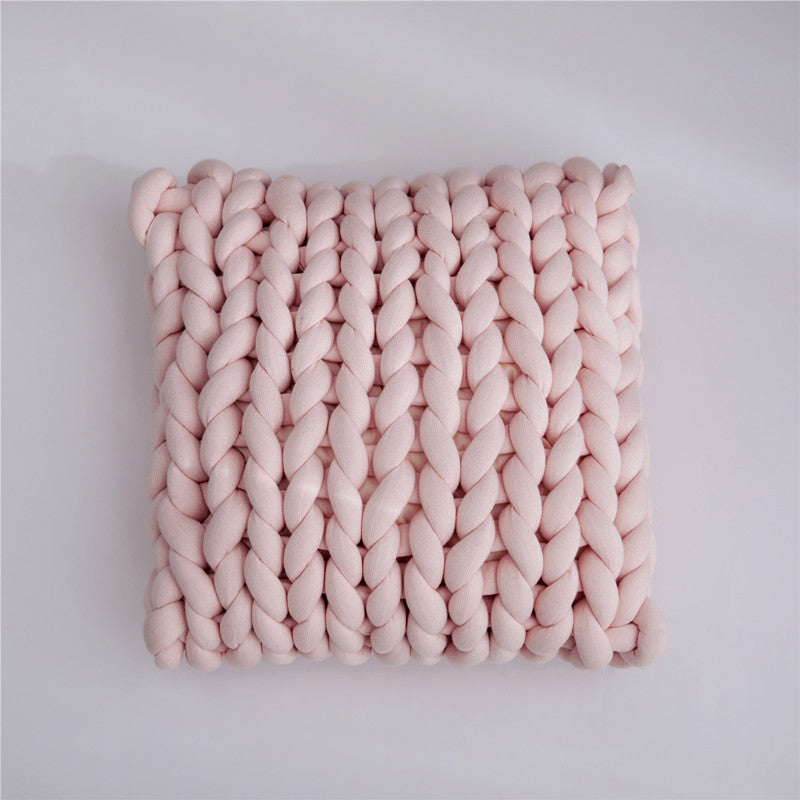 HKM-418323 Soft Pastoral Style Thick Tube Pillow Cushion with Fiber Filling