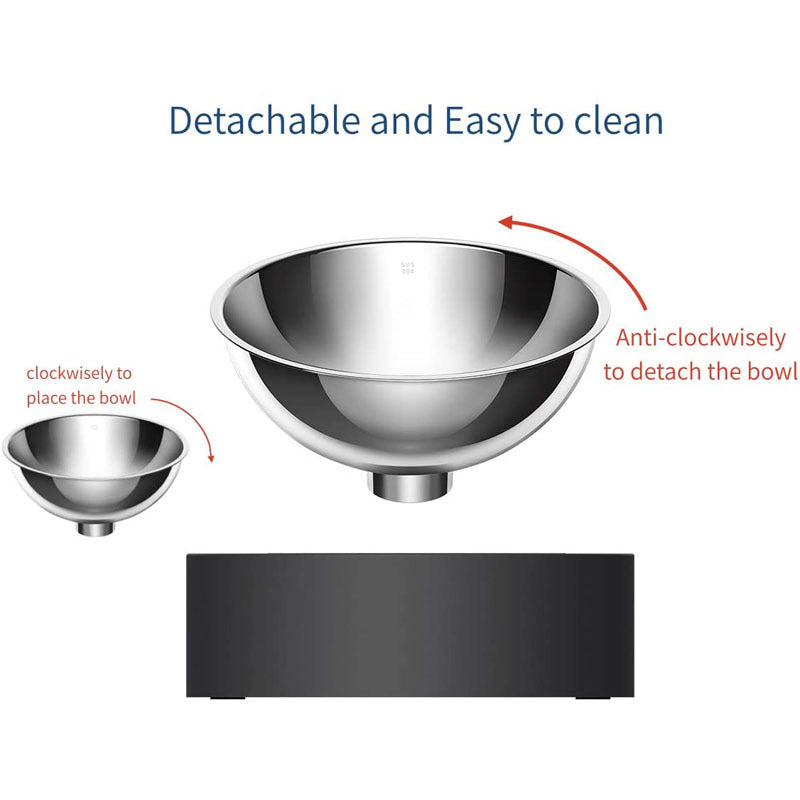 HKM-418387 Adjustable Stainless Steel Pet Feeding Bowl Set with Anti-Slip Base