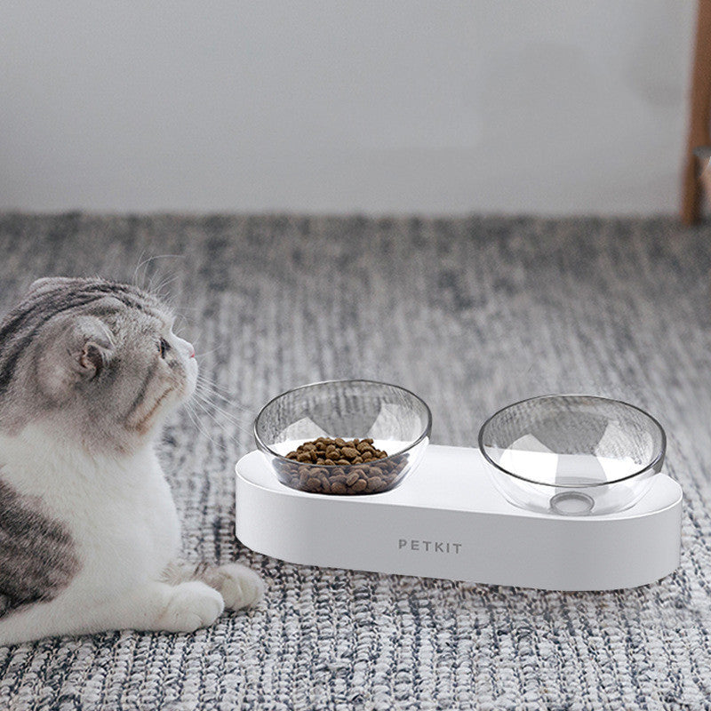 HKM-418387 Adjustable Stainless Steel Pet Feeding Bowl Set with Anti-Slip Base
