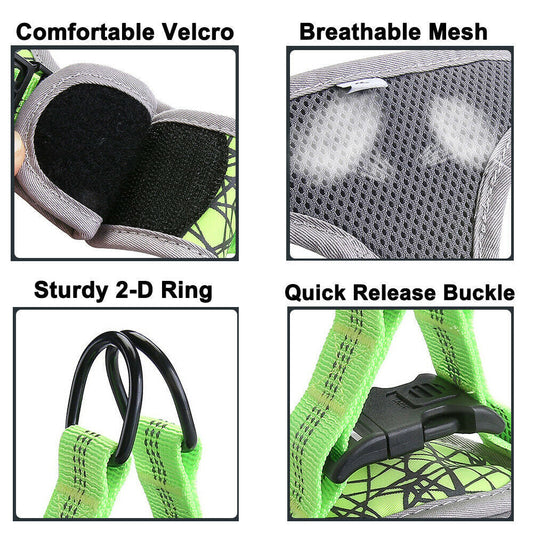 HKM-418387 Dog Leash Vest for Small to Extra Large Dogs - Adjustable Polyester and Nylon in Blue and Green