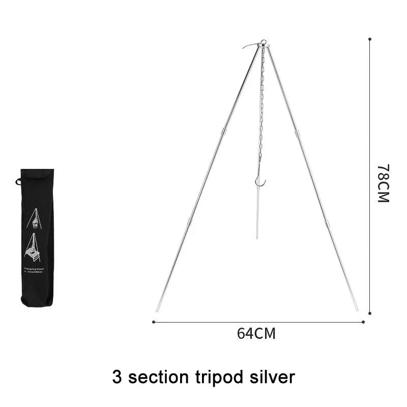 KTX-418387 Durable Aluminium Alloy Tripod Cooking Stand for Outdoor Camping and Picnics