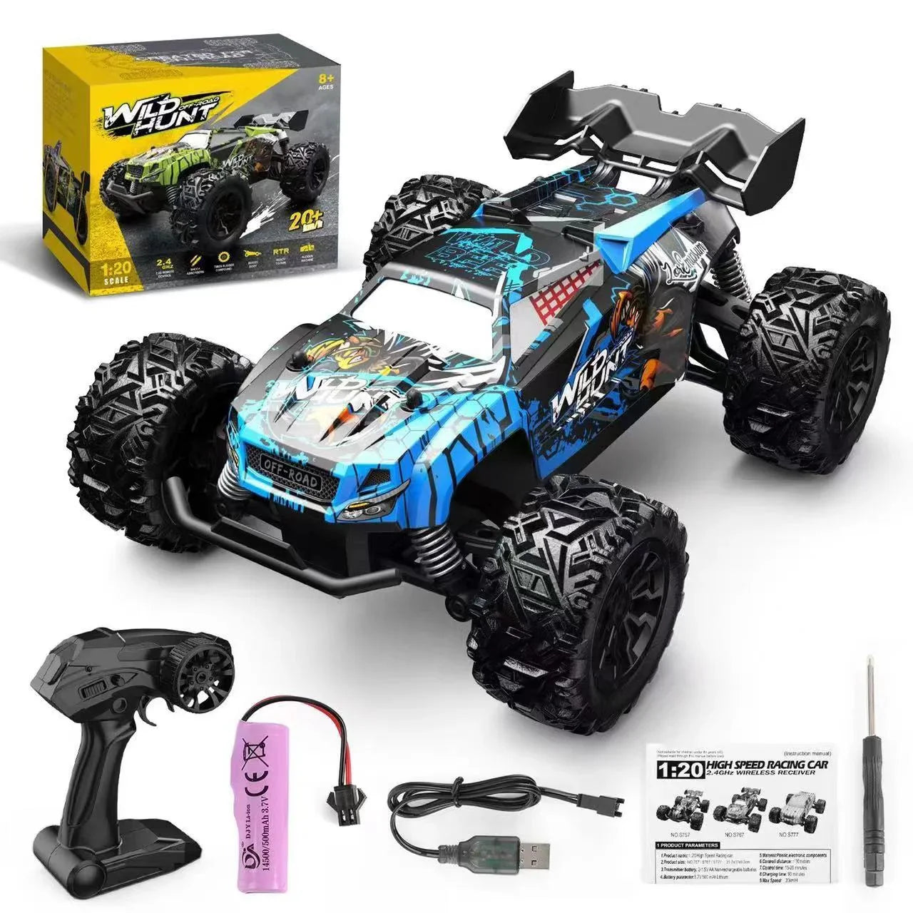 HKM-418451 1:20 Mini Remote Control Racing Car - High Speed Climbing Vehicle for Indoor & Outdoor Fun
