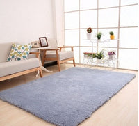 HKM-418579 Fluffy White Solid Area Rug for Living Room, Bedroom, and Kitchen - Non-Slip Plush Carpet