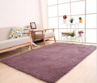 HKM-418579 Fluffy White Solid Area Rug for Living Room, Bedroom, and Kitchen - Non-Slip Plush Carpet