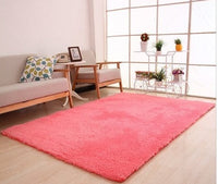HKM-418579 Fluffy White Solid Area Rug for Living Room, Bedroom, and Kitchen - Non-Slip Plush Carpet