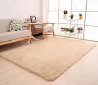 HKM-418579 Fluffy White Solid Area Rug for Living Room, Bedroom, and Kitchen - Non-Slip Plush Carpet