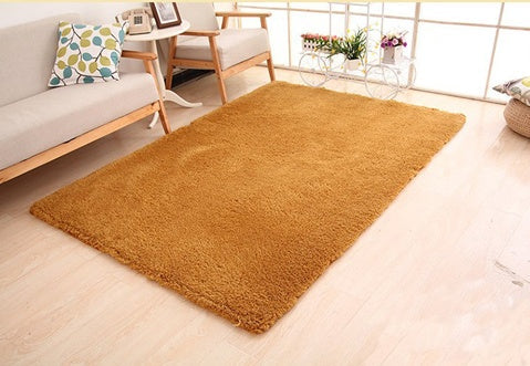 HKM-418579 Fluffy White Solid Area Rug for Living Room, Bedroom, and Kitchen - Non-Slip Plush Carpet