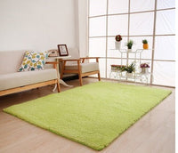 HKM-418579 Fluffy White Solid Area Rug for Living Room, Bedroom, and Kitchen - Non-Slip Plush Carpet