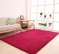 HKM-418579 Fluffy White Solid Area Rug for Living Room, Bedroom, and Kitchen - Non-Slip Plush Carpet