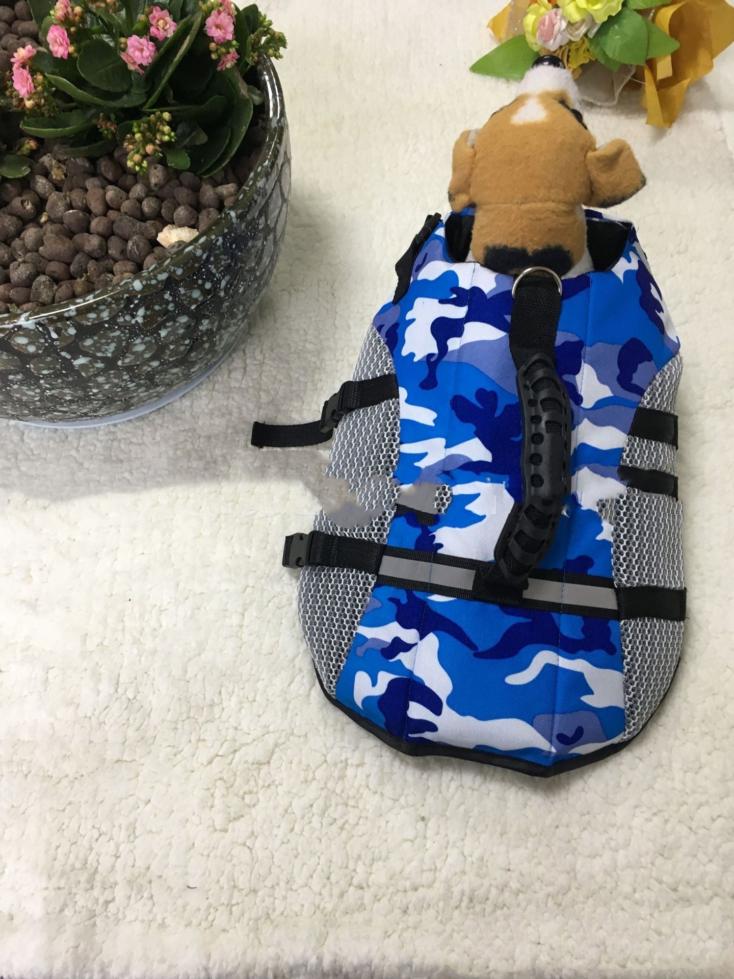HKM-418643 Outdoor Dog Life Jacket in Blue and Red - Casual Swimsuit for Training and Safety
