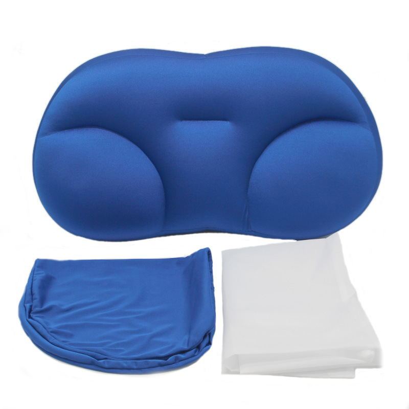 KTX-418707 3D Contoured Anesthetic Pillow - Rectangular Design with EPS Foam Filling, Light Gray & Dark Blue Options, 50x30x10cm