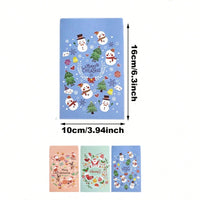 HKM-418835 48-Piece Christmas Advent Calendar Gift Bag Set with Santa and Snowman Designs, Countdown Stickers 1-24, Includes Clips and Strings