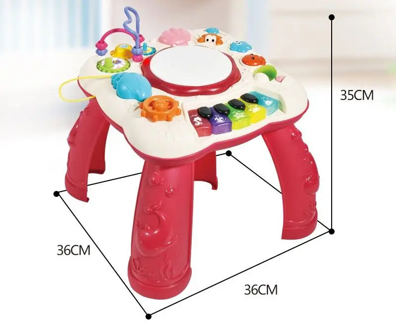 HKM-418835 Educational Musical Drum and Piano Baby Study Table for Ages 0 to 7 Years