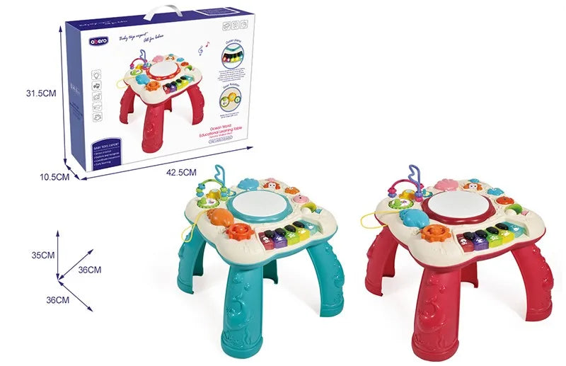 HKM-418835 Educational Musical Drum and Piano Baby Study Table for Ages 0 to 7 Years