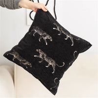 HKM-418835 Three-Dimensional Black and White Leopard Square Pillow Cover