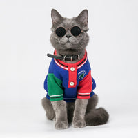 HKM-418899 Cozy Cartoon Dog Sweater for Autumn and Winter - Red & Blue Wool Sizes XXS to XXL
