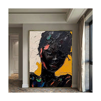 HKM-418963 Hand-Painted Abstract Oil Painting of African Woman for Living Room and Bedroom Wall Decor