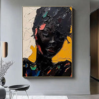 HKM-418963 Hand-Painted Abstract Oil Painting of African Woman for Living Room and Bedroom Wall Decor