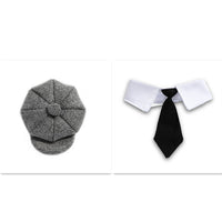HKM-419027 Cat Gentleman Beret and Tie Photo Prop Set for Adult Cats