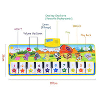 HKM-419027 Multifunctional Music Carpet for Kids - Educational Piano Play Mat 100x36cm