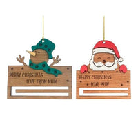 HKM-419155 Wooden Snowman Figure - Festive Christmas Decoration, 10cm
