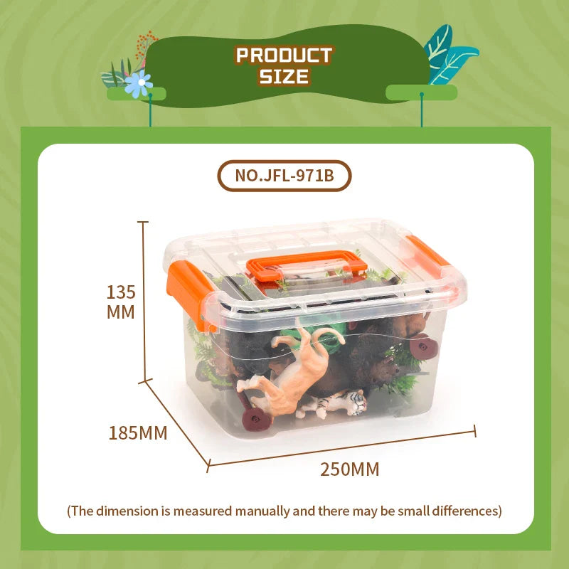 KTX-419283 Kids' Jungle Animal Toy Set with Soft Play Mat - Safari and Farm Animals for Pretend Play