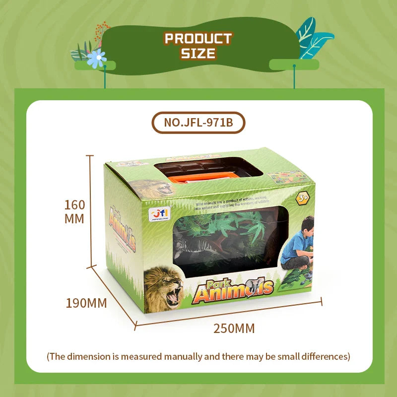 KTX-419283 Kids' Jungle Animal Toy Set with Soft Play Mat - Safari and Farm Animals for Pretend Play