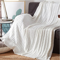 HKM-419347 Cotton Solid Knitted Blanket in Simple Modern Style