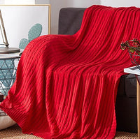HKM-419347 Cotton Solid Knitted Blanket in Simple Modern Style