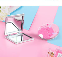 HKM-419347 Double-Sided Portable Leather Mirror in Square, Love, Round, Oval, and Rectangular Shapes