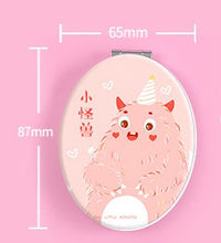 HKM-419347 Double-Sided Portable Leather Mirror in Square, Love, Round, Oval, and Rectangular Shapes