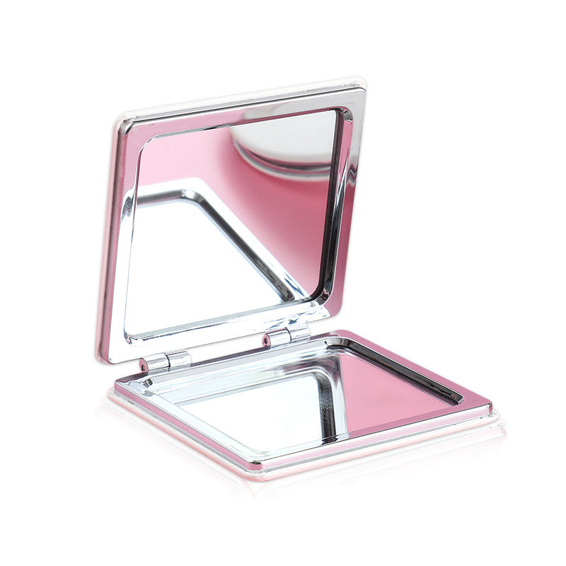 HKM-419347 Double-Sided Portable Leather Mirror in Square, Love, Round, Oval, and Rectangular Shapes
