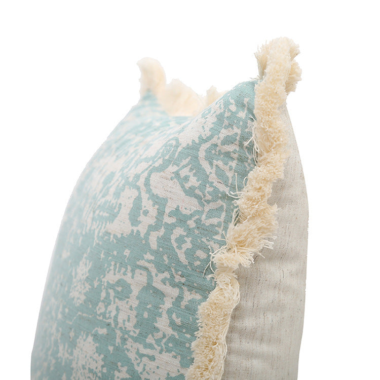 HKM-419411 Modern Printed Woven Tufted Pillow Cushion Cover in Cotton and Linen Blend