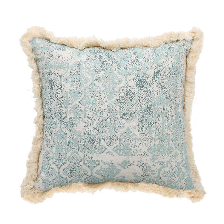 HKM-419411 Modern Printed Woven Tufted Pillow Cushion Cover in Cotton and Linen Blend