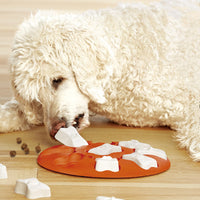 HKM-419475 Interactive Leak Food Toy for Pets - Educational Plastic Plaything in Orange and White