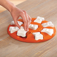 HKM-419475 Interactive Leak Food Toy for Pets - Educational Plastic Plaything in Orange and White