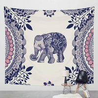 HKM-419731 Bohemian Elephant Patterned Tapestry in Polyester and Cotton Blend