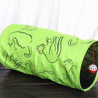 HKM-419859 Cat Tunnel Toy with Printed Design, Foldable and Space-Saving, Easy to Clean, Diameter 25 cm/Length 51 cm