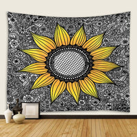 HKM-419859 Polyester Family Hanging Cloth with Floral and Leaf Patterns - Machine Washable Tapestry for Home Decor