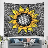 HKM-419859 Polyester Family Hanging Cloth with Floral and Leaf Patterns - Machine Washable Tapestry for Home Decor