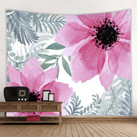HKM-419859 Polyester Family Hanging Cloth with Floral and Leaf Patterns - Machine Washable Tapestry for Home Decor