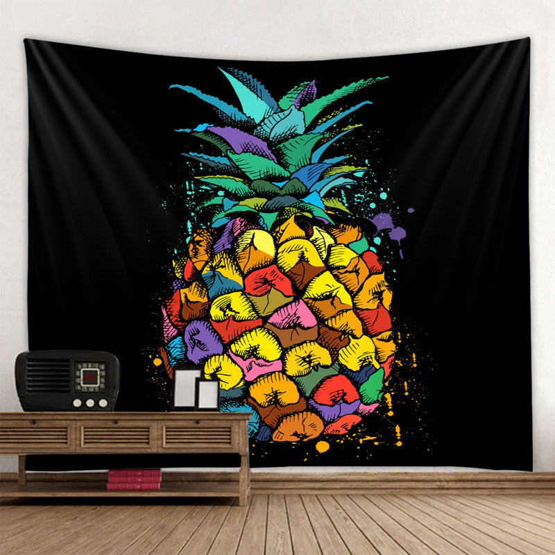 HKM-419859 Polyester Family Hanging Cloth with Floral and Leaf Patterns - Machine Washable Tapestry for Home Decor