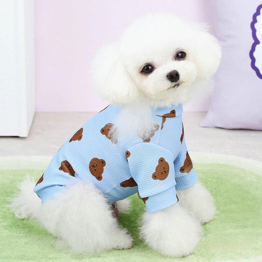 HKM-419987 Lightweight Spring and Summer Fashion for Small Dogs - Casual Pet Clothing in White, Blue, and Pink