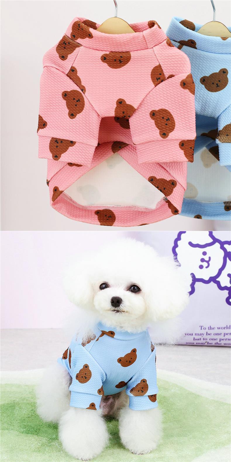 HKM-419987 Lightweight Spring and Summer Fashion for Small Dogs - Casual Pet Clothing in White, Blue, and Pink