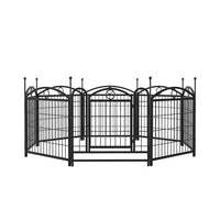 HKM-420179 Indoor and Outdoor 24-Inch 8-Panel Metal Dog Playpen with Door - Heavy-Duty Foldable Pet Exercise Pen