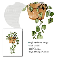 HKM-420179 Tropical Leaves Canvas Wall Art - Modern Green Plants Decoration