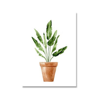 HKM-420179 Tropical Leaves Canvas Wall Art - Modern Green Plants Decoration