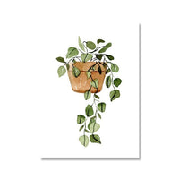 HKM-420179 Tropical Leaves Canvas Wall Art - Modern Green Plants Decoration
